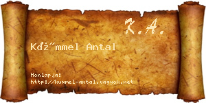 Kümmel Antal névjegykártya