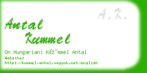 antal kummel business card